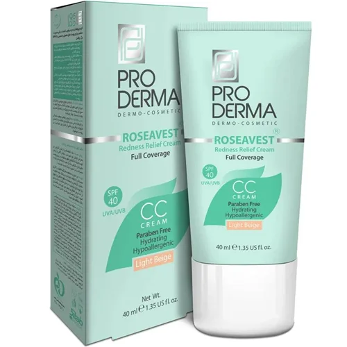 سی سی کرم ضدآفتاب بژروشن پرودرما SPF40