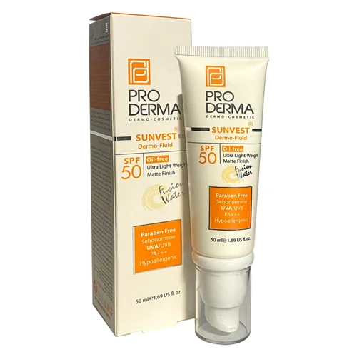 کرم ضدآفتاب فلوئید فاقد چربی پرودرما  SPF50
