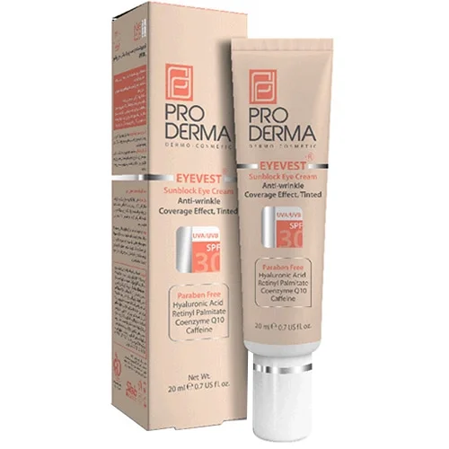 کرم کانسیلر ضدچروک و ضدآفتاب دور چشم رنگی پرودرما SPF30