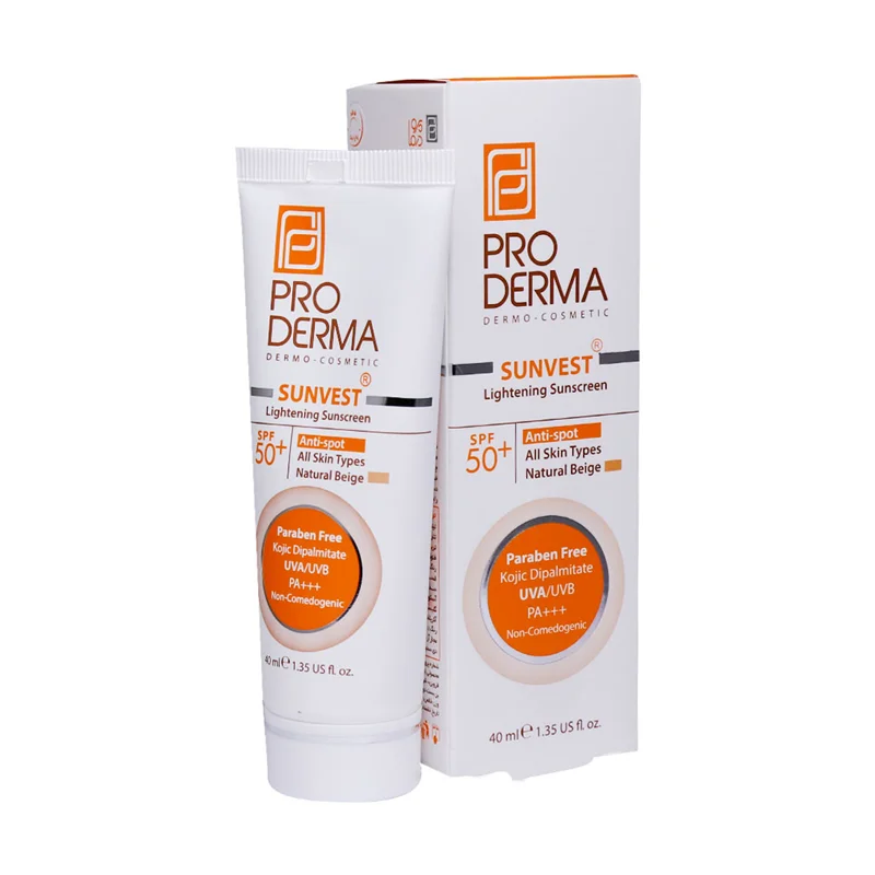 کرم ضدآفتاب و روشن کننده لک بژ طبیعی پرودرما SPF50