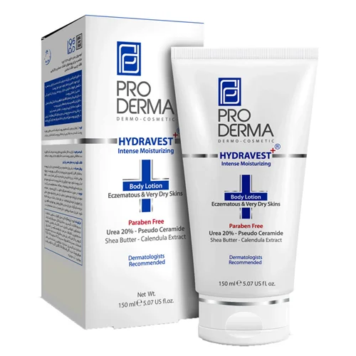 لوسیون نرم و مرطوب کننده پوست بدن پرودرما حاوی 20% اوره هیدراوست