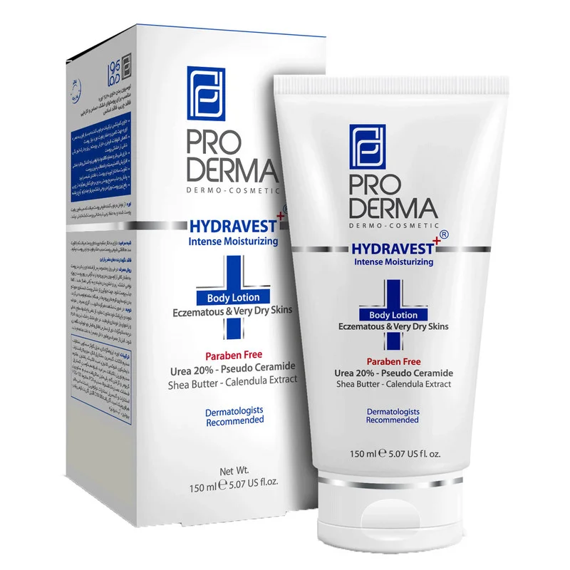لوسیون نرم و مرطوب کننده پوست بدن پرودرما حاوی 20% اوره هیدراوست